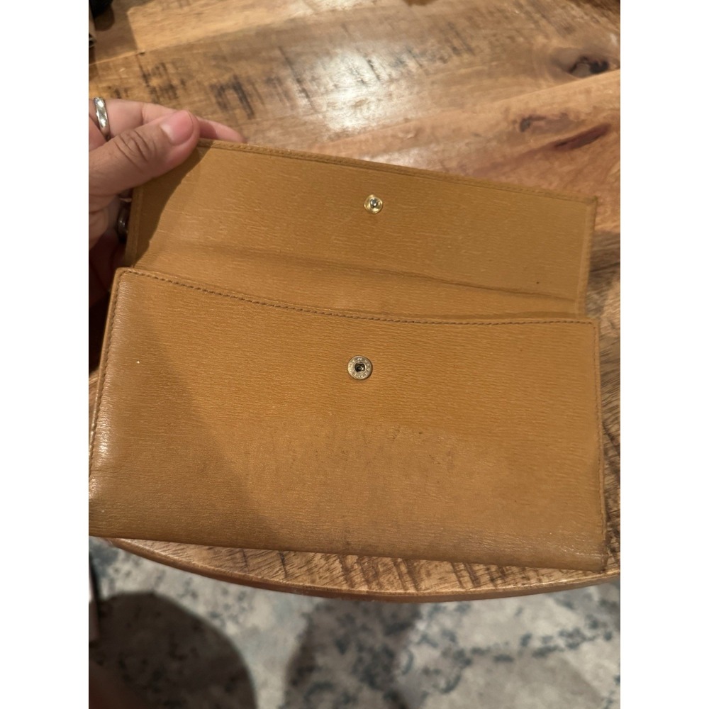 Authentic Gucci Vintage Tan Leather Clutch Wallet Jackie Clasp Italy - Picture 10 of 16